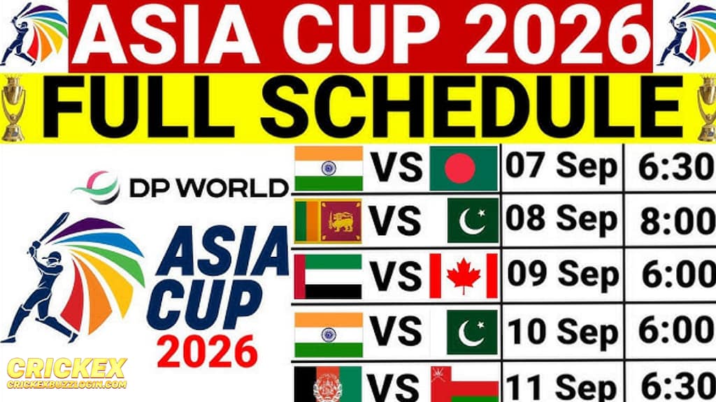 Asia Cup 2026 Qualifiers Schedule - Crickex Login Premium Odds
