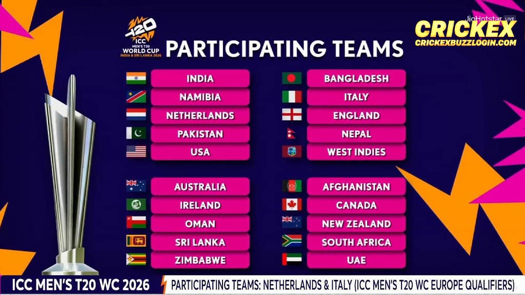 T20 World Cup 2026 Matches - Watch & Bet at Crickex Casino